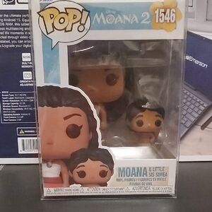 Funko Pop! Moana & Little Sis Simeo Vinyl Figures - Blue & Brown